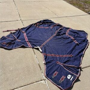 Navy and Burgundy Horse Blanket